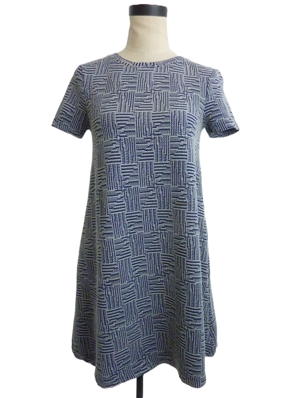 Zara ZARA Trafaluc Jacquard Basketweave A-Line Swing Short Sleeve Mini Dress S